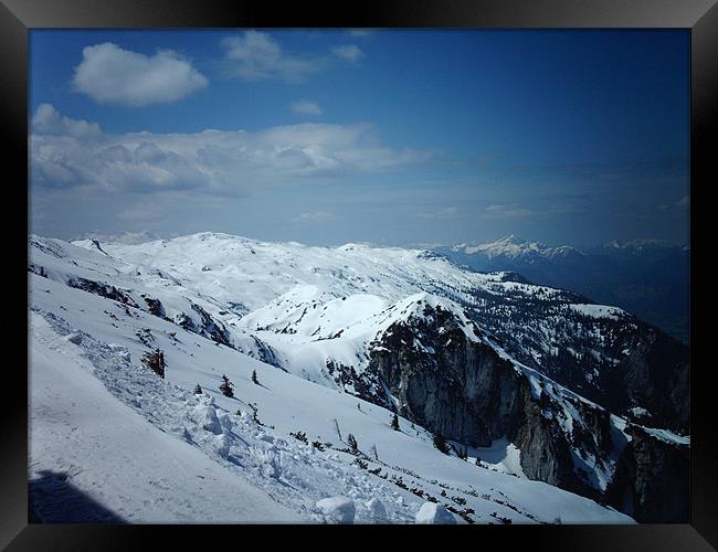 Snowy Mountains Of Austria Framed Print by kelly Draper