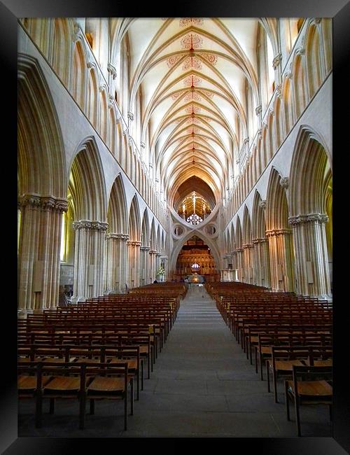 Inside Wells Cathedral Framed Print by kelly Draper