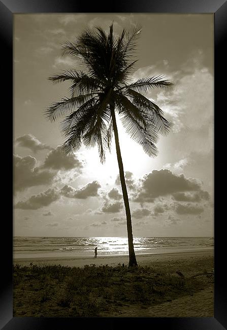 Beach Scene Duotone Framed Print by james balzano, jr.