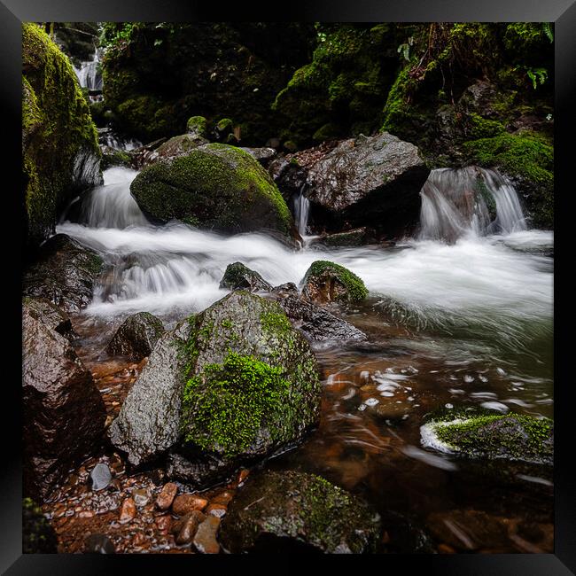 Cascading Flows - Dollar Glen Framed Print by Stuart Jack