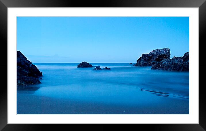 Sango beach in blue Framed Mounted Print by Stuart Jack