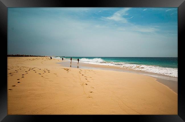  Beach walk Boa Vista Framed Print by Stuart Jack