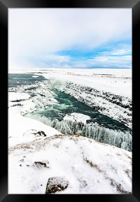 Raw Power of Icelandic Waterfall Framed Print by Stuart Jack