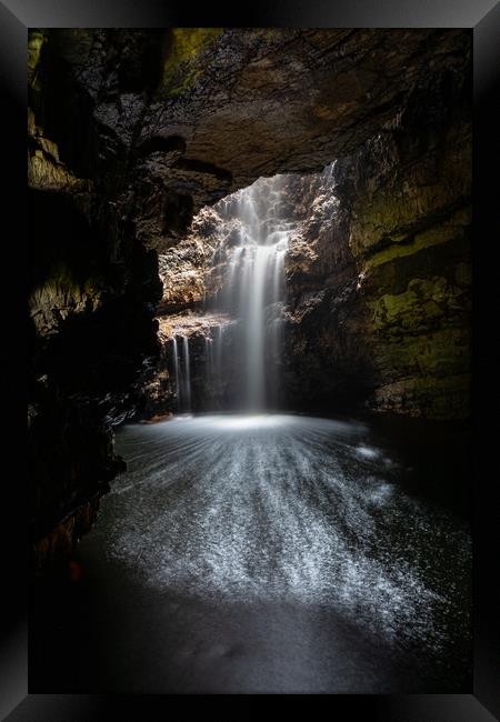 The Enigmatic Smoo Cave Waterfall Framed Print by Stuart Jack