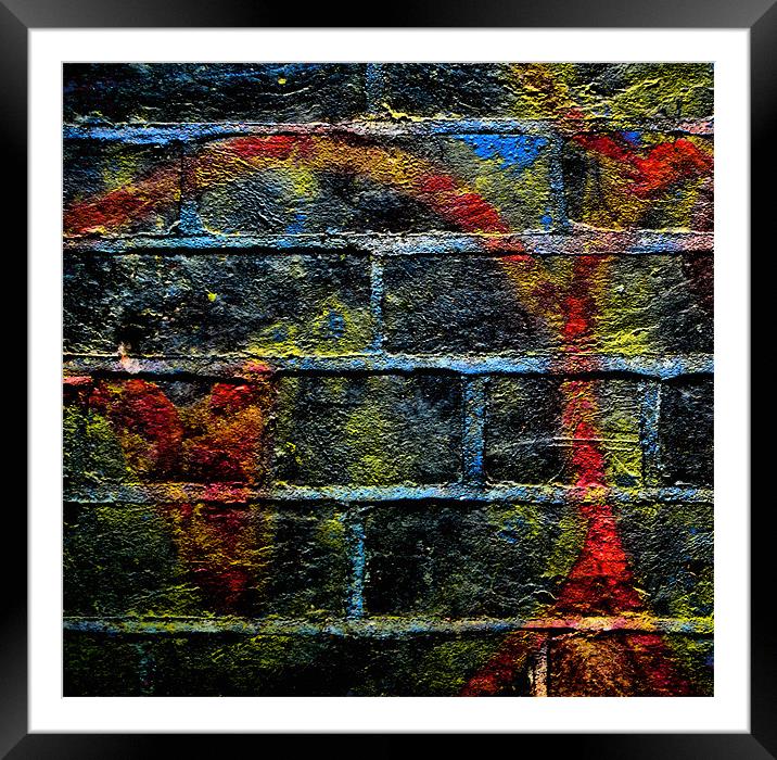 graffiti bricks Framed Mounted Print by Heather Newton
