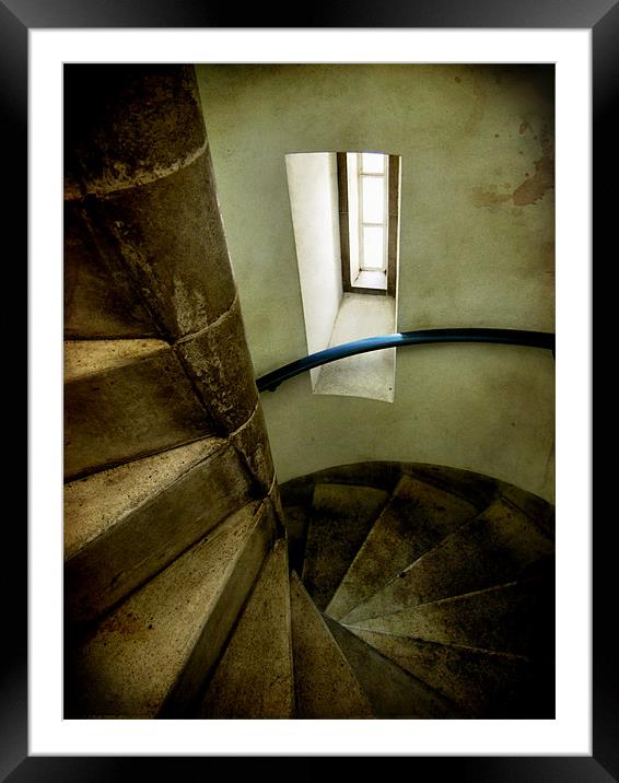 spiral staircase Framed Mounted Print by Heather Newton