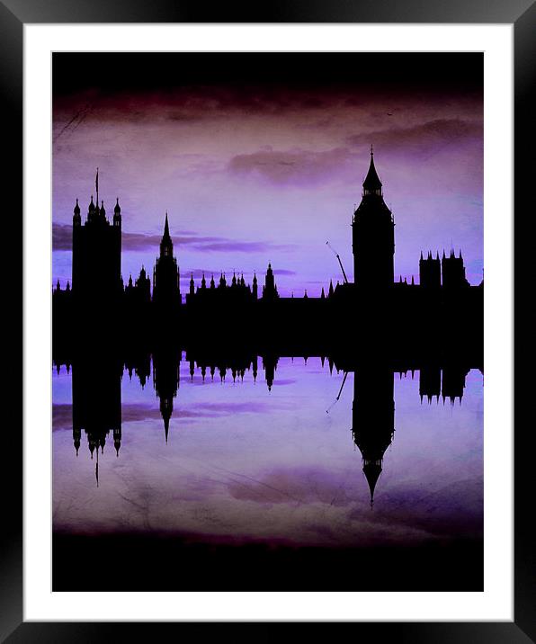 Purple London Framed Mounted Print by Heather Newton