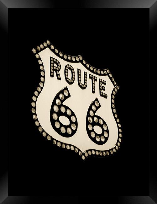 Route 66 (black and white) Framed Print by Heather Newton