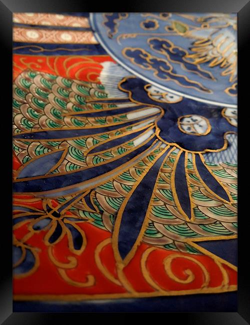 oriental plate Framed Print by Heather Newton