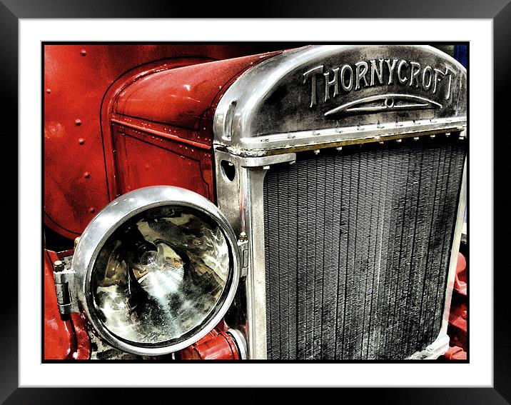 vintage fire engine Framed Mounted Print by Heather Newton