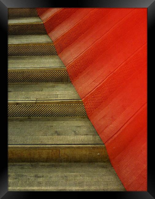 red stairs Framed Print by Heather Newton