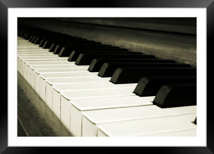 piano keys Framed Mounted Print by Heather Newton