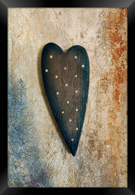 vintage love heart Framed Print by Heather Newton
