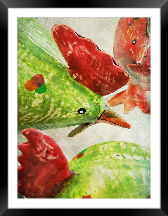 cheerful chicks Framed Mounted Print by Heather Newton