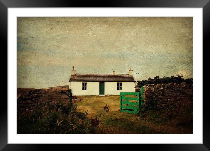 the little cottage with the green door Framed Mounted Print by Heather Newton