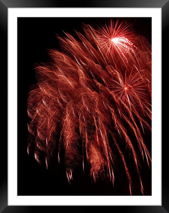 explosion of red Framed Mounted Print by Heather Newton