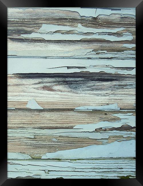 peeling paint - seaside blues Framed Print by Heather Newton
