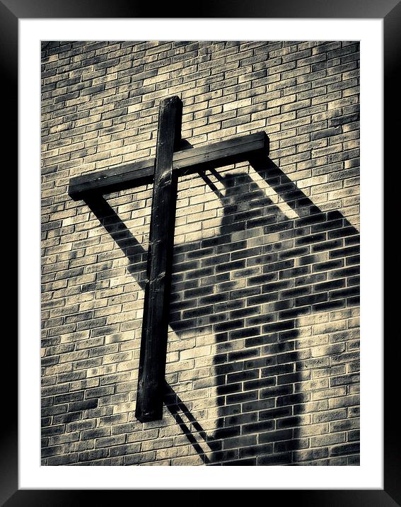 the shadow of the cross Framed Mounted Print by Heather Newton