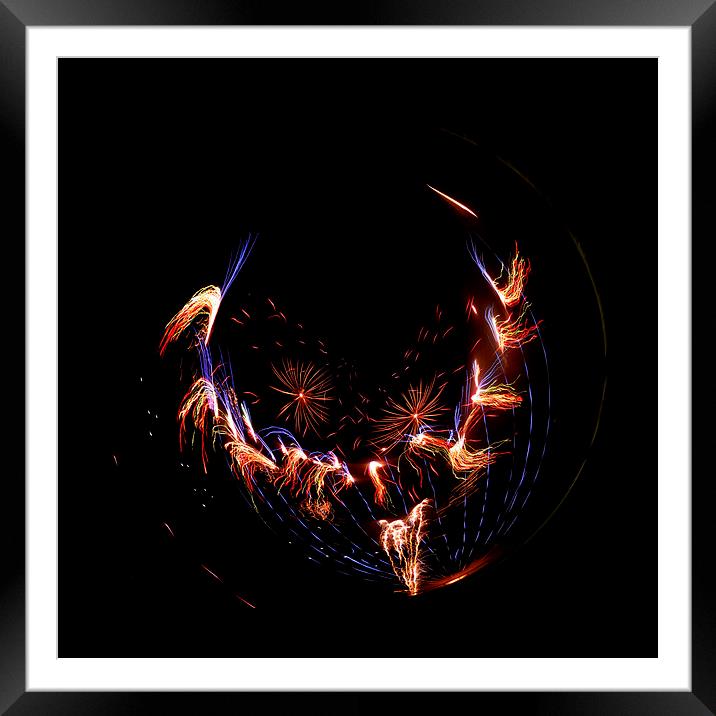 firework crescent Framed Mounted Print by Heather Newton