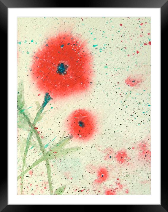 poppy interrupted Framed Mounted Print by Heather Newton