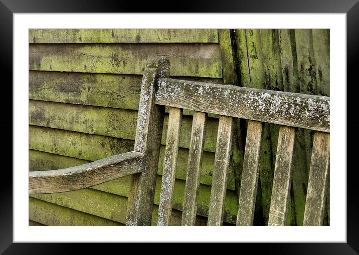the old bench Framed Mounted Print by Heather Newton