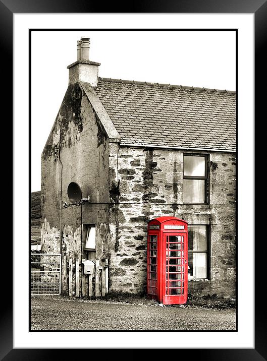 Telephone Box, Yell. Framed Mounted Print by Heather Newton