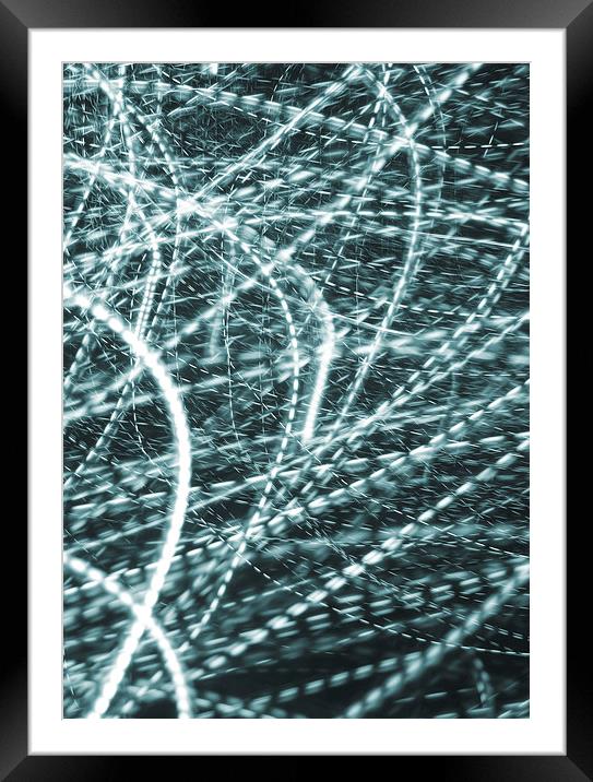  light trails - white on inky blue Framed Mounted Print by Heather Newton