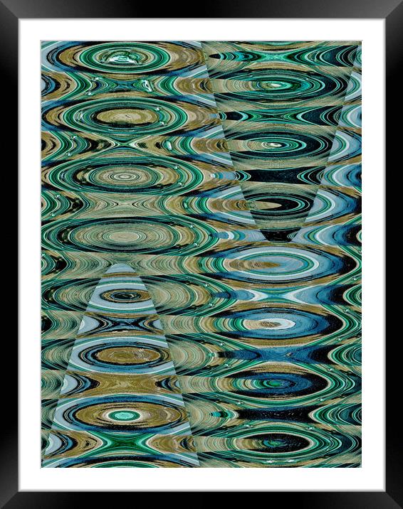 abstract waves and rockpools Framed Mounted Print by Heather Newton