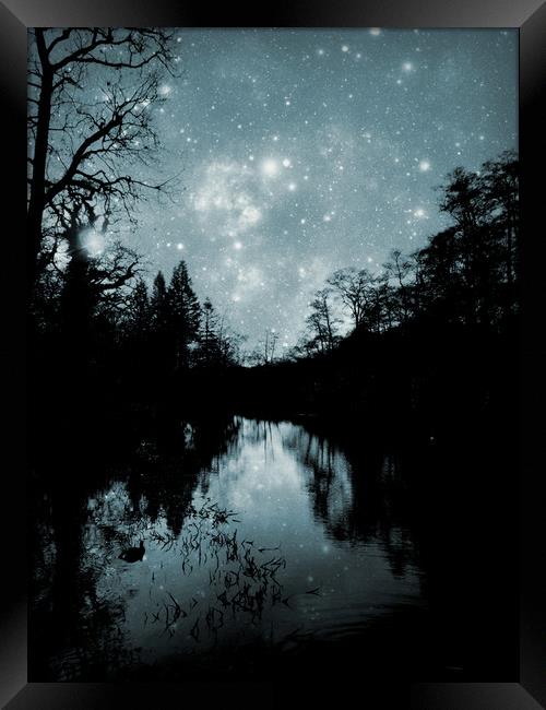lake in the starlight Framed Print by Heather Newton