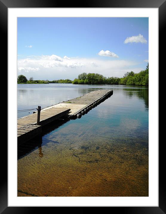 Black Swan Lake - wooden jetty Framed Mounted Print by Heather Newton