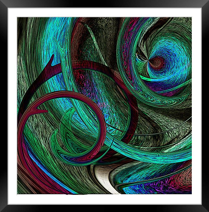 peacock swirls Framed Mounted Print by Heather Newton