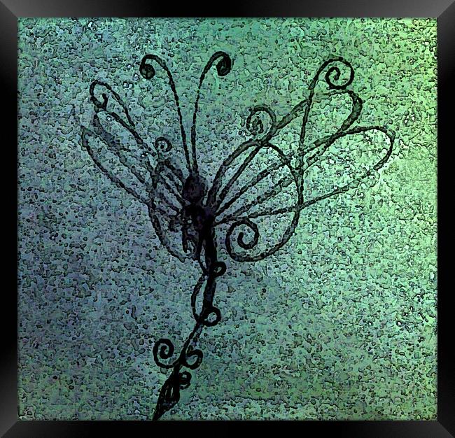 glass dragonfly Framed Print by Heather Newton