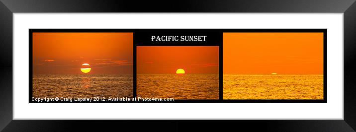 pacific sunset triptych Framed Mounted Print by Craig Lapsley