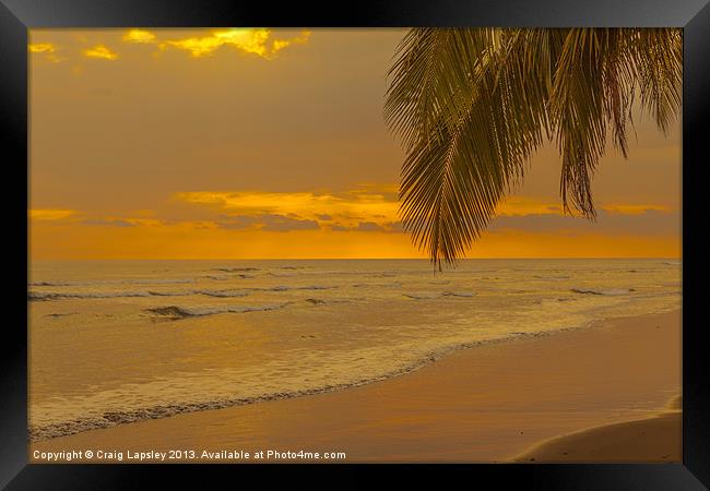 sunset over the pacific Framed Print by Craig Lapsley