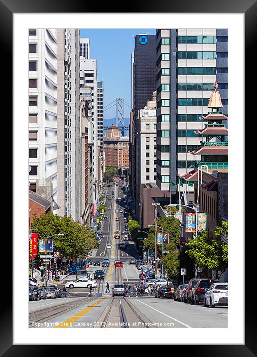 San Francisco view to the bay Framed Mounted Print by Craig Lapsley
