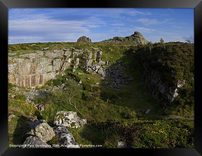 Haytor and Granite quarry Framed Print by Pete Hemington