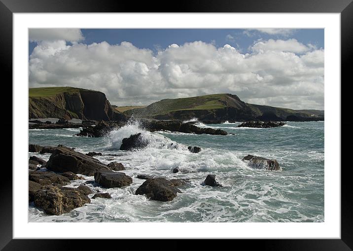 Blegberry beach and Dyers Lookout Framed Mounted Print by Pete Hemington