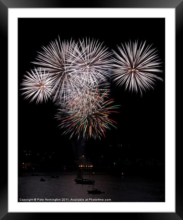 Fireworks at Plymouth Framed Mounted Print by Pete Hemington