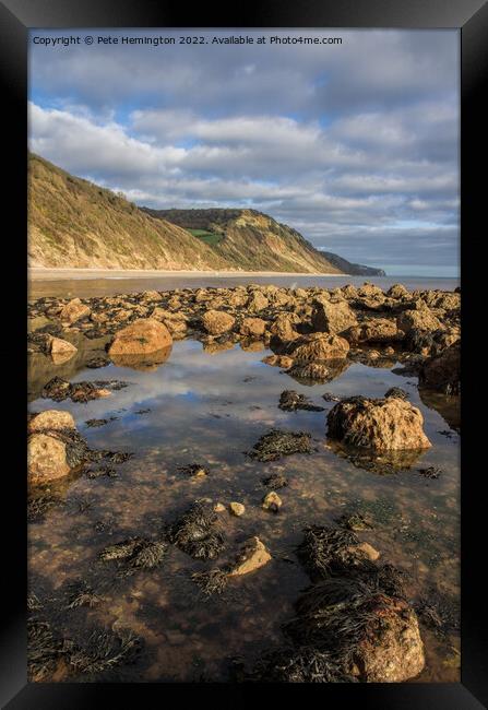 Weston Mouth and Cliff Framed Print by Pete Hemington
