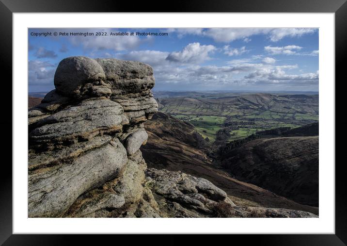 From Upper Tor looking over Edale Framed Mounted Print by Pete Hemington