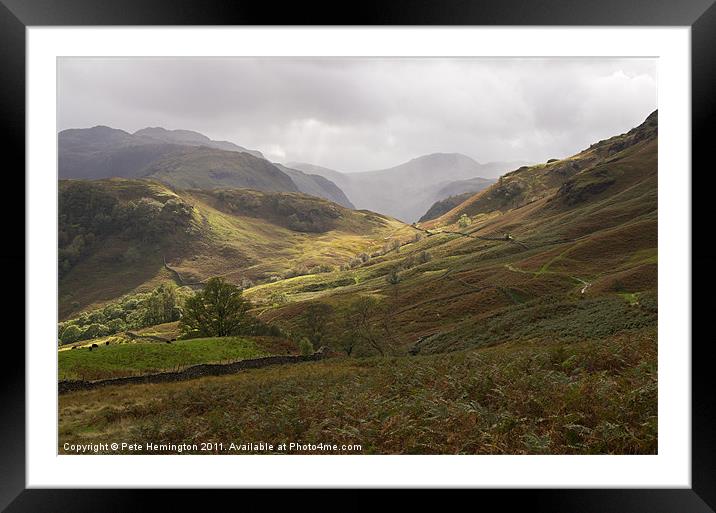 Borrowdale towards Great Gable Framed Mounted Print by Pete Hemington