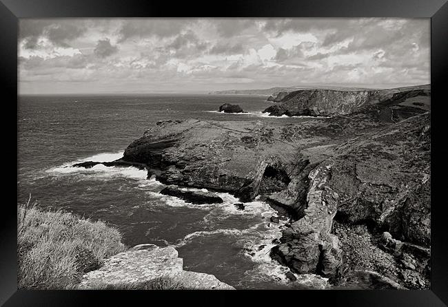 Cornish coast from Tintagel Framed Print by Pete Hemington