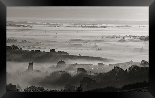 Bradninch Church in the Mist Framed Print by Pete Hemington