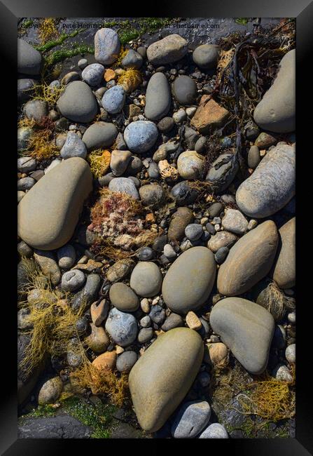 Pebblely beach Framed Print by Pete Hemington