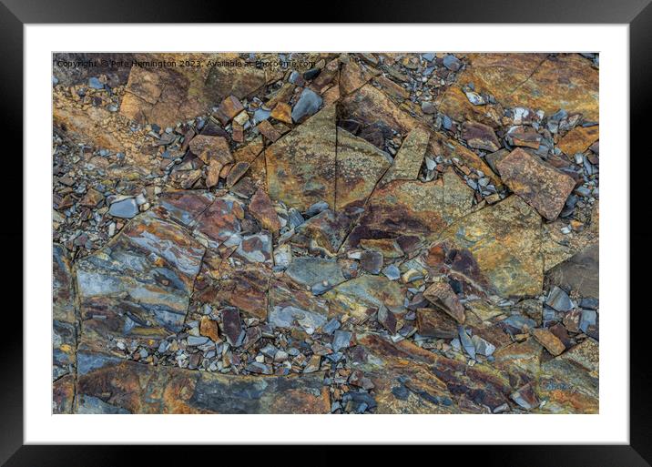 Rock Study on Pencannow Point Framed Mounted Print by Pete Hemington