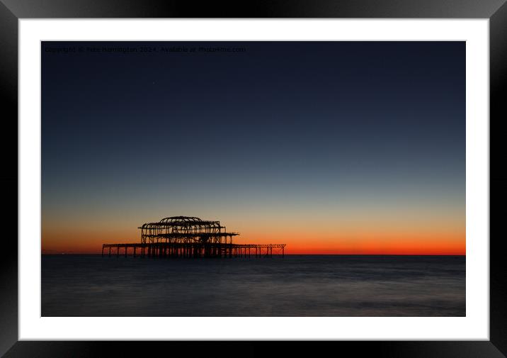 Brighton Old West Pier Framed Mounted Print by Pete Hemington