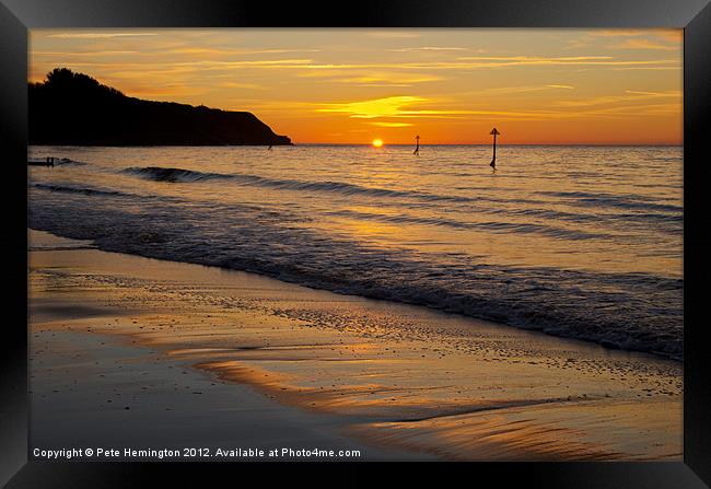 Sunrise Towards Orcombe Point - Exmouth Framed Print by Pete Hemington