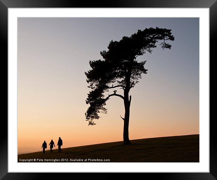 Lone tree on Raddon Top Framed Mounted Print by Pete Hemington