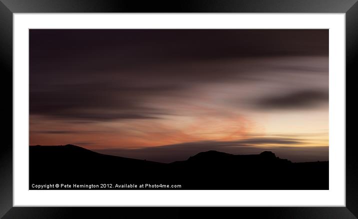 Last light on Dartmoor Framed Mounted Print by Pete Hemington