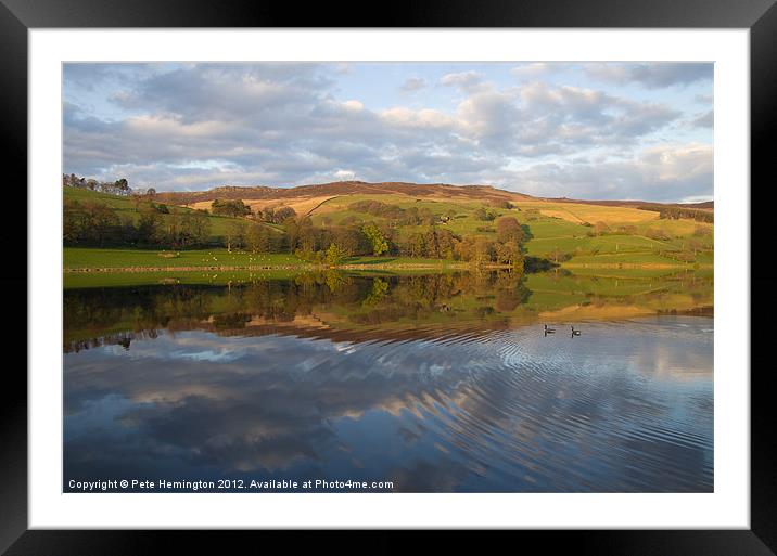 Ladybower - reflections and ripples Framed Mounted Print by Pete Hemington
